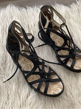 FLY  London Black Lace-Up Gladiator Sandals -  Women size 39(81/2)